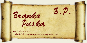 Branko Puška vizit kartica